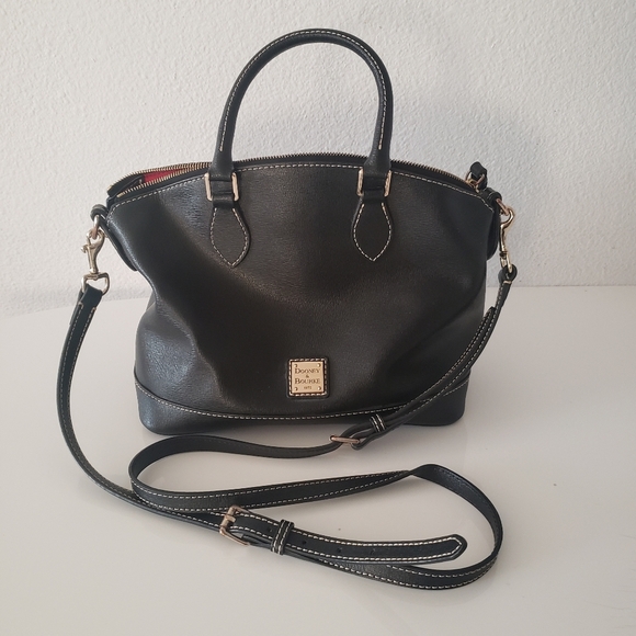Dooney & Bourke Handbags - DOONEY & BOURKE Saffiano Leather Darcy Satchel Double Handles Removable Strap